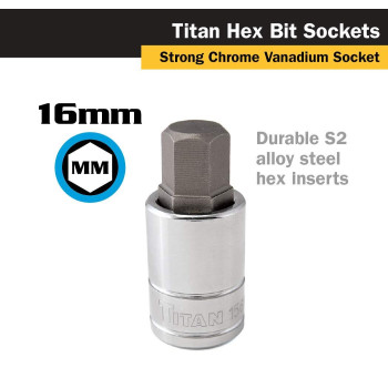 Titan Tools 12 Dr 16Mm Hex Bit Socket 15616