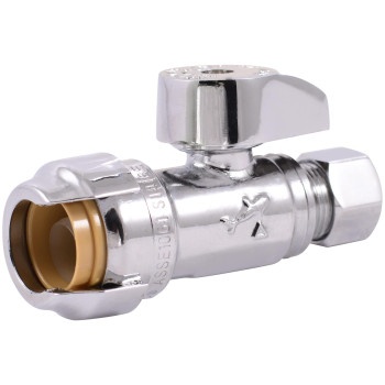 Sharkbite 12 X 38 Inch Compression Straight Stop Valve Quarter Turn Push To Connect Brass Plumbing Fitting Pex Pipe Copper