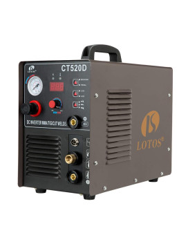 Lotos Ct520D 50 Amp Air Plasma Cutter 200 Amp Tig And Stickmmaarc Welder 3 In 1 Combo Welding Machine 58 Inch Clean Cut Br