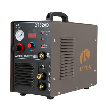 Lotos Ct520D 50 Amp Air Plasma Cutter 200 Amp Tig And Stickmmaarc Welder 3 In 1 Combo Welding Machine 58 Inch Clean Cut Br