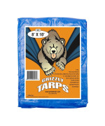 Grizzly Tarps By Bair 8 X 10 Large Multipurpose Waterproof Heavy Duty Poly Tarp With Grommets Every 36 8X8 Weave 5 Mil T