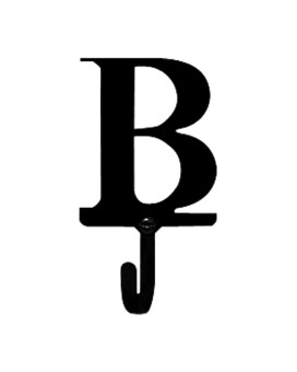 Village Wrought Iron Letter B Wall Hook Small