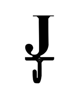 Village Wrought Iron Letter J Wall Hook Small