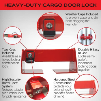 Equipment Lock Heavy Duty Cargo Door Lock Powder Coated Steel Shipping Container Lock Maximum Security Semi Trailer Door Loc