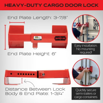 Equipment Lock Heavy Duty Cargo Door Lock Powder Coated Steel Shipping Container Lock Maximum Security Semi Trailer Door Loc