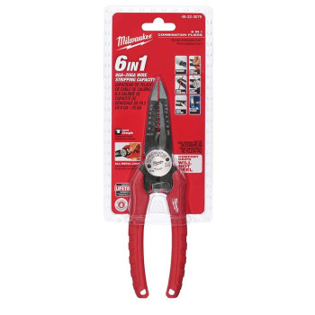 Milwaukee 48223079 6Inone Combination Wire Stripping And Reaming Pliers For Electricians