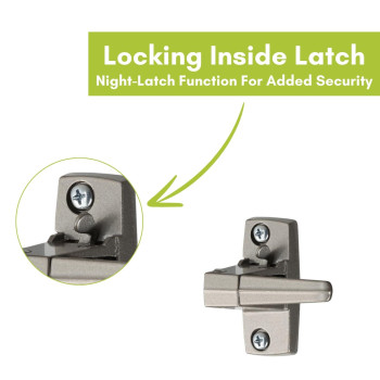 Ideal Security Pushbutton Screen Door Handle With Inside Latch Silver 2Piece Set