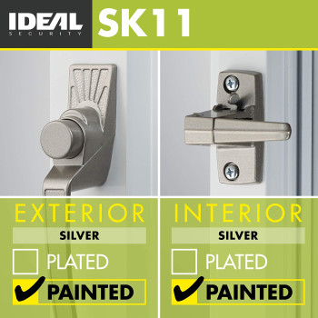 Ideal Security Pushbutton Screen Door Handle With Inside Latch Silver 2Piece Set