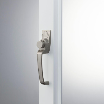 Ideal Security Pushbutton Screen Door Handle With Inside Latch Silver 2Piece Set