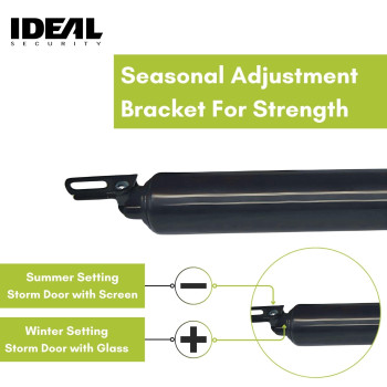 Ideal Security Bk1730 Heavy Pneumatic Storm Door Closer And Screen Door Closer 105 Black