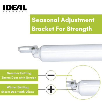 Ideal Security Bk1730 Heavy Pneumatic Storm Door Closer And Screen Door Closer 105 White