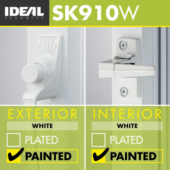 Ideal Security Inc Sk910W Classic Pushbutton Handle Set Storm And Screen Doors White