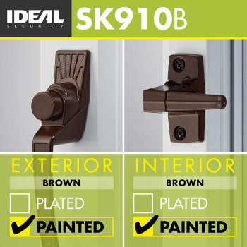 Ideal Security Pushbutton Screen Door Handle With Inside Latch Brown 2Piece Set