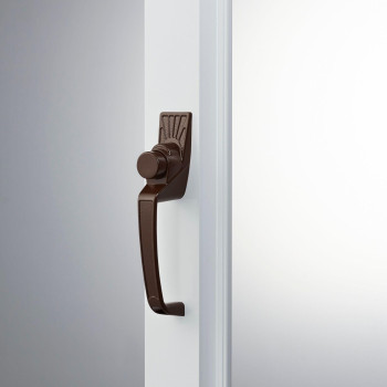 Ideal Security Pushbutton Screen Door Handle With Inside Latch Brown 2Piece Set