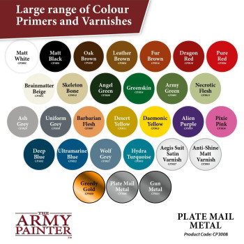 The Army Painter Color Primer Spray Paint Plate Mail Metal 400Ml 135Oz Acrylic Spray Undercoat For Miniature Painting Sp