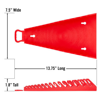 Ernst Manufacturing 5188Red Gripper Reverse Wrench Organizer 15 Tool Red