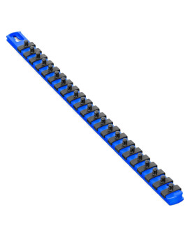 Ernst Manufacturing 18Inch Socket Organizer With 22 14Inch Twist Lock Clips Blue 8403Blue14