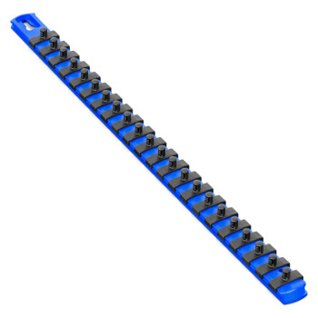 Ernst Manufacturing 18Inch Socket Organizer With 22 14Inch Twist Lock Clips Blue 8403Blue14