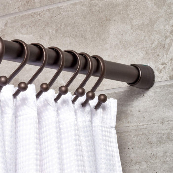 Idesign Cameo Metal Tension Rod Adjustable Customizable Curtain Rod For Bathtub Shower Stall Closet Doorway 2642 Inches B