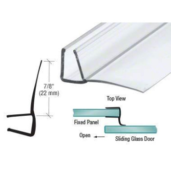 Crl Shower Door Polycarbonate With 90 Degree 78 Long Vinyl Fin Seal For 38 Glass 95 Long