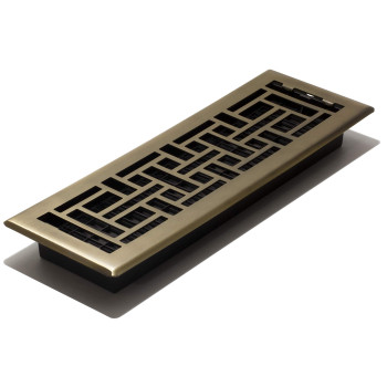 Decor Grates Oriental Floor Register 4X14 Inches Antique Brass Finish