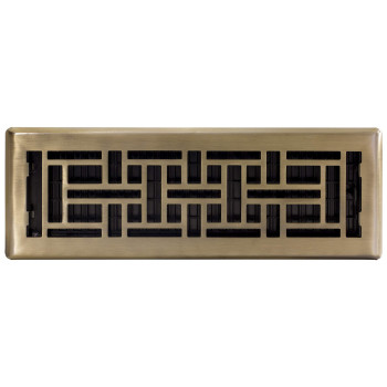 Decor Grates Oriental Floor Register 4X14 Inches Antique Brass Finish