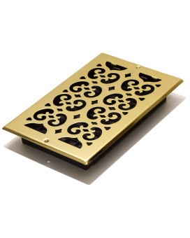 Decor Grates Sp610W Scroll Design Wallceiling Register 6X10 Bright Brass Finish