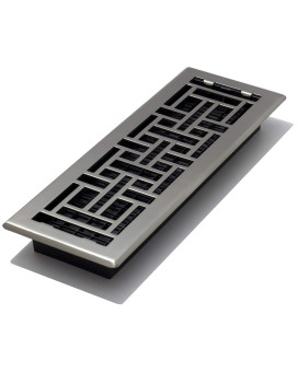 Decor Grates Ajh414Nkl 4Inch By 14Inch Oriental Floor Register Brushed Nickel