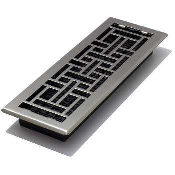 Decor Grates Ajh414Nkl 4Inch By 14Inch Oriental Floor Register Brushed Nickel