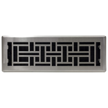 Decor Grates Ajh414Nkl 4Inch By 14Inch Oriental Floor Register Brushed Nickel