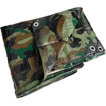 Kotap Tcm0810 Camouflage Waterproof Allpurpose Multiuse 7Mil Poly Tarp Cut Size 8 X 10Finished Size 7 4 X 9 6 G