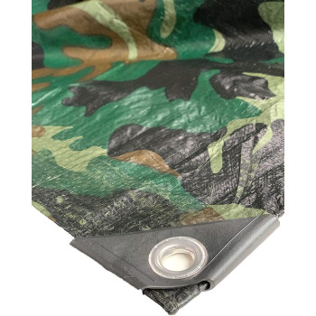 Kotap Tcm0810 Camouflage Waterproof Allpurpose Multiuse 7Mil Poly Tarp Cut Size 8 X 10Finished Size 7 4 X 9 6 G