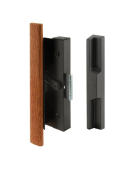 Primeline C 1126 Black Diecast Sliding Door Handle With Wood Handle Single Pack