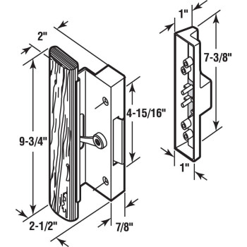 Primeline C 1126 Black Diecast Sliding Door Handle With Wood Handle Single Pack