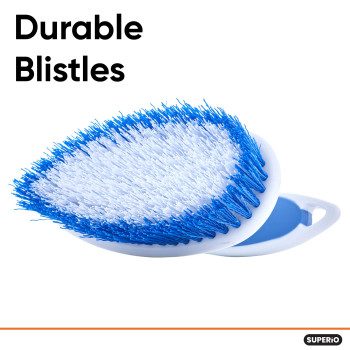 Superio Grout Brush Dish Brush Shower Scrubber Cleaning Brush Stiff Bristles Comfort Grip Handle Blue Brush Cleaner For Kit