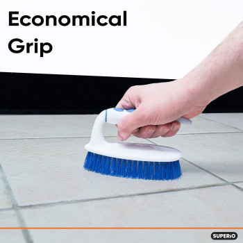 Superio Grout Brush Dish Brush Shower Scrubber Cleaning Brush Stiff Bristles Comfort Grip Handle Blue Brush Cleaner For Kit