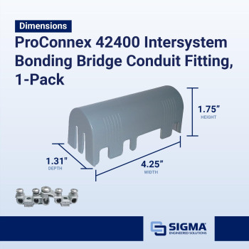 Sigma Engineered Solutions Proconnex 42400 Intersystem Bonding Bridge Conduit Fitting 1Pack Gray