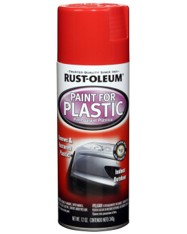 Rustoleum Automotive 248651 12Ounce Paint For Plastic Spray Gloss Red