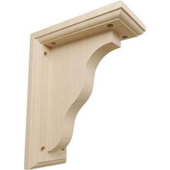 Ekena Millwork Bkt03X07X09Harw Hamilton Traditional Wood Brackets 3 12W X 7D X 9H Rubberwood