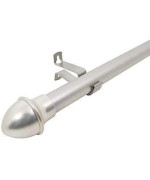 Spring Window Fashions 716Inch Round Cafe Curtain Rod 84 To120Inch Width Nickel