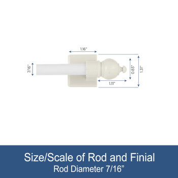 Kenney 716 Multiuse Adjustable Petite Cafe Sidelight Magnetic Rods 8751575 White 2Pack