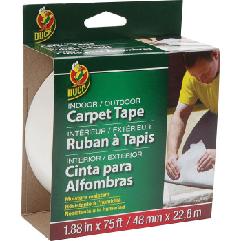 Duck Brand Indooroutdoor Carpet Tape 188Inch X 75 Feet Single Roll White 442062