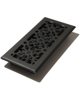 Decor Grates Agh410Blk 4Inch By 10Inch Gothic Black Steel Floor Register Textured Black