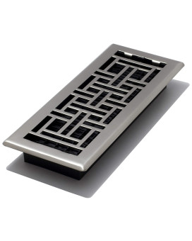 Decor Grates Ajh412Nkl Oriental Floor Register 4X12 Inches Brushed Nickel