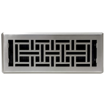 Decor Grates Ajh412Nkl Oriental Floor Register 4X12 Inches Brushed Nickel