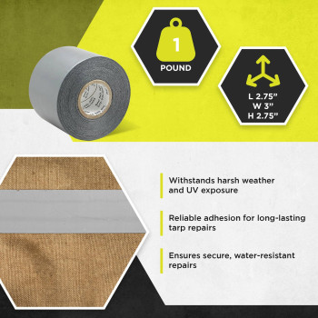 Tarp Tape Ts108 3 Inch Utility Continuous Roll Duct Tape Adhesive Ideal For Tarps Covers Awnings Tents And Hay Cover Silver