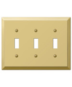 Amerelle Century Triple Toggle Steel Wallplate In Bright Brass