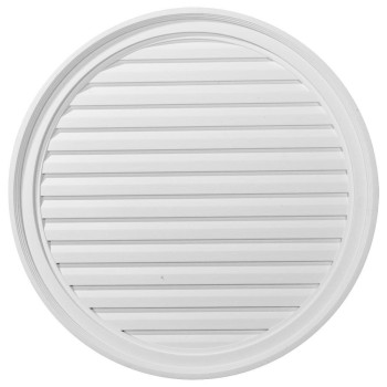 Ekena Millwork 30W X 30H X 2 38P Round Gable Vent Louver Functional