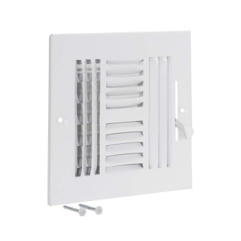 Ezflo 6 X 6 Inch Duct Opening White Air Vent Cover For Wall Or Ceiling Fourway Ventilation Register 734 Inch X 734 Inc