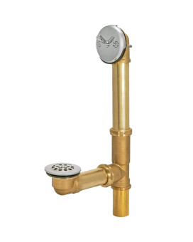 Ezflo 112 Inch Trip Lever Bath Waste And Overflow Drain Kit Brass With Chrome Plated Trim 35201